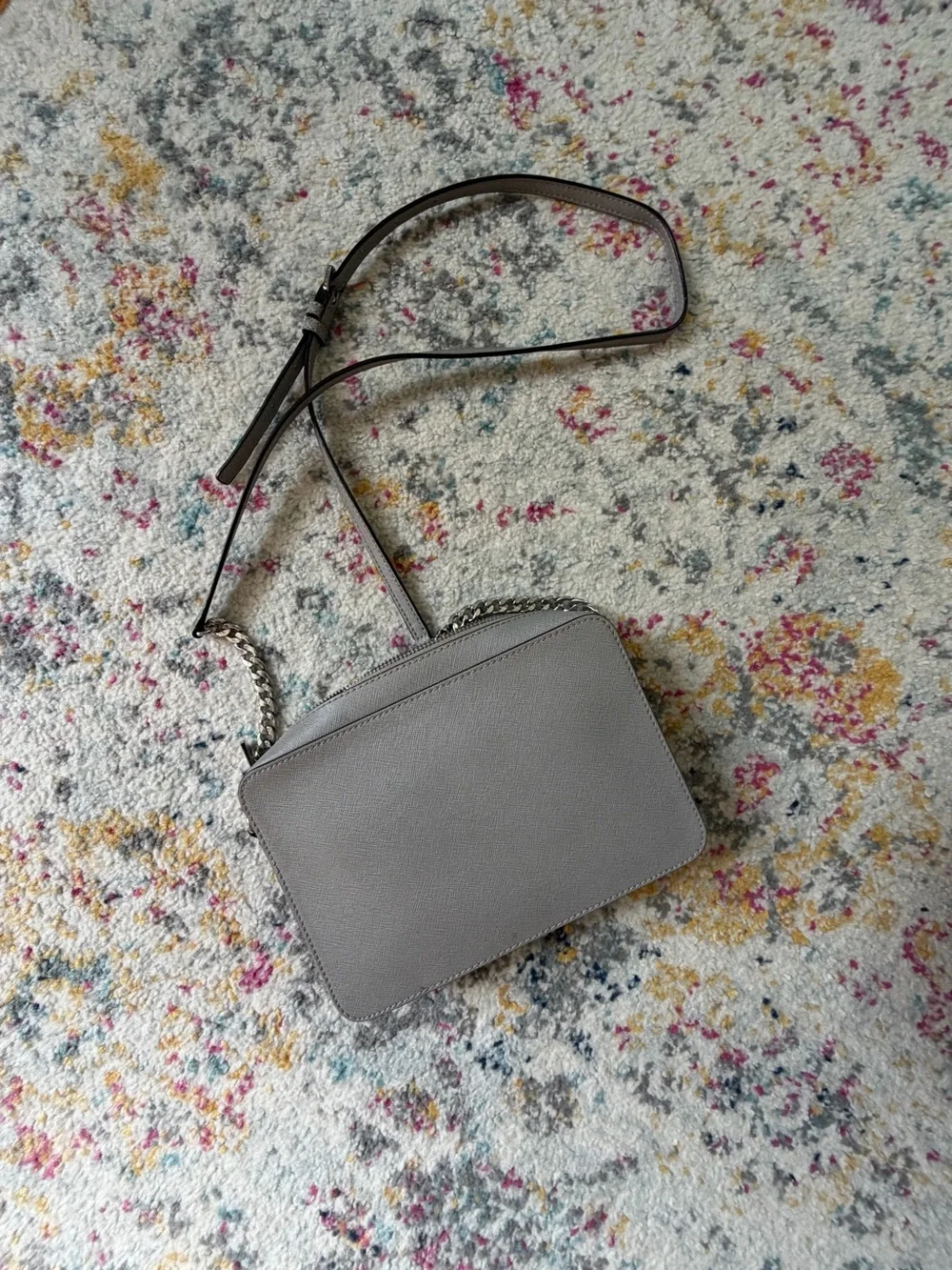 Michael Kors Light Gray Saffiano Leather Crossbody